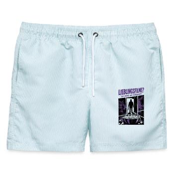 Lieblingsfilme Ich stehe auf Klassiker - Männer Badeshorts - hellblau gestreift - Vorne - AI Model Male 178 light (178cm)
