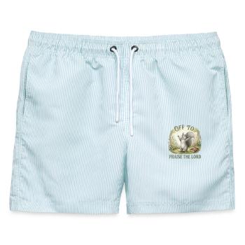 Auf, Um Den Herrn Zu Preisen Christ Eichhörnchen - Männer Badeshorts - hellblau gestreift - Vorne - AI Model Male 178 light (178cm)