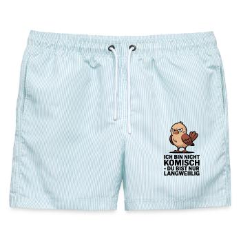  Ich Bin Nicht Komisch Du Bist Nur Langweiilig - Männer Badeshorts - hellblau gestreift - Vorne - AI Model Male 178 light (178cm)