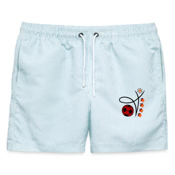 Fußball Event - Männer Badeshorts - hellblau gestreift - Vorne - AI Model Male 178 light (178cm)