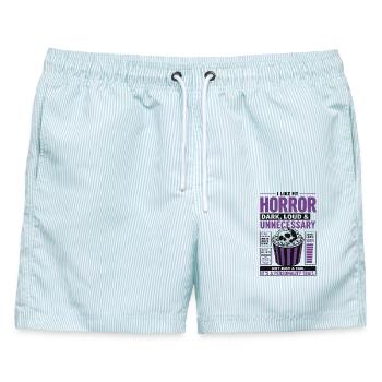 Horror Marathon Watch Yours - Männer Badeshorts - hellblau gestreift - Vorne - AI Model Male 178 light (178cm)