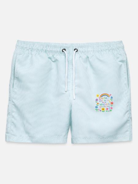 Danke dass du uns beim Wachsen geholfen hast! - Männer Badeshorts - hellblau gestreift