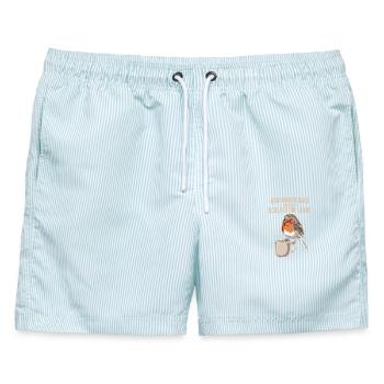  Ich Mach Das Aber Mit Schlechter Laune Lustiger - Männer Badeshorts - hellblau gestreift - Vorne - AI Model Male 178 light (178cm)