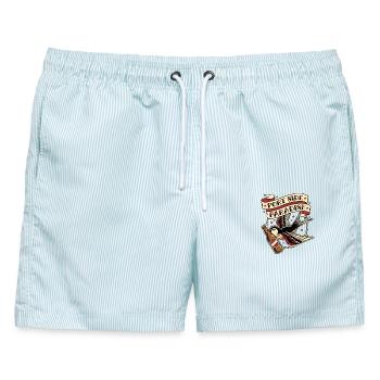 Port Side Flavour - Männer Badeshorts - hellblau gestreift - Vorne - AI Model Male 178 light (178cm)