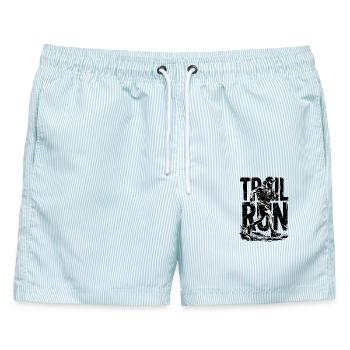 Trailrun - Männer Badeshorts - hellblau gestreift - Vorne - AI Model Male 178 light (178cm)