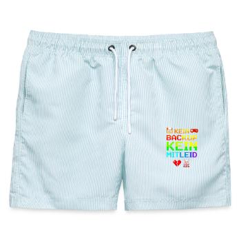 Programmierer Admin Kein Backup Kein Mitleid - Männer Badeshorts - hellblau gestreift - Vorne - AI Model Male 178 light (178cm)