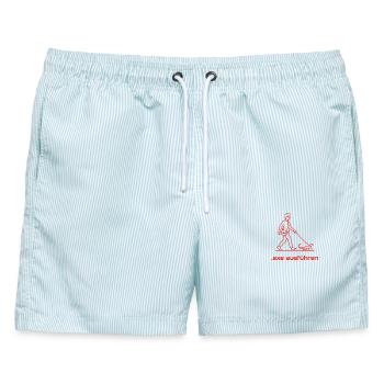 Exe Echse ausfuehren Admin Sysadmin Geschenk rot - Männer Badeshorts - hellblau gestreift - Vorne - AI Model Male 178 light (178cm)