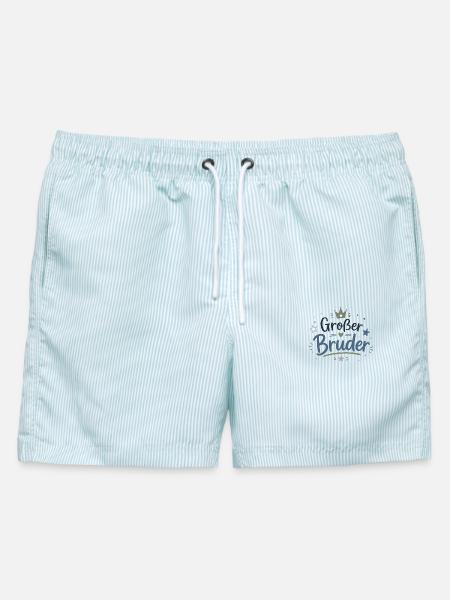 Großer Bruder Stolz Krone Liebe - Männer Badeshorts - hellblau gestreift