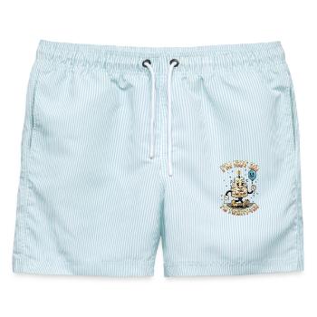 Ich Bin Nicht 30 Ich Bin 20 Zehn Geburtstag - Männer Badeshorts - hellblau gestreift - Vorne - AI Model Male 178 light (178cm)