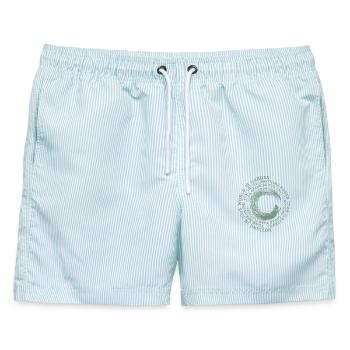 Nichts auf dieser Welt ist schwerer, Zitat von Dostojewski - Männer Badeshorts - hellblau gestreift - Vorne - AI Model Male 178 light (178cm)