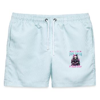 Pastel Goth Soft Goth Gaming Gamer - Männer Badeshorts - hellblau gestreift - Vorne - AI Model Male 178 light (178cm)