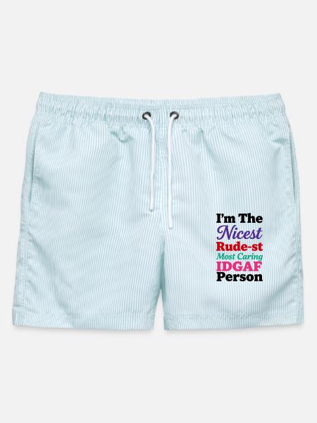 Der schönste Farbbösewicht - Männer Badeshorts - hellblau gestreift