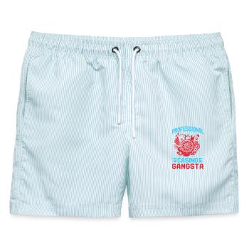 Gambling Fan Professional Casino Gangsta Casino - Männer Badeshorts - hellblau gestreift - Vorne - AI Model Male 178 light (178cm)