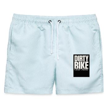 Dirty Bike Clear Mind - Männer Badeshorts - hellblau gestreift - Vorne - AI Model Male 178 light (178cm)