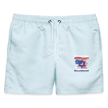 Shalom Und Segen Freiheit Israel USA Flagge - Männer Badeshorts - hellblau gestreift - Vorne - AI Model Male 178 light (178cm)