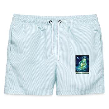 Hen Party Team Mojito Cocktail Bartender - Männer Badeshorts - hellblau gestreift - Vorne - AI Model Male 178 light (178cm)