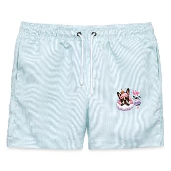  Nap Queen Professional Sleeper Französische - Männer Badeshorts - hellblau gestreift - Vorne - AI Model Male 178 light (178cm)