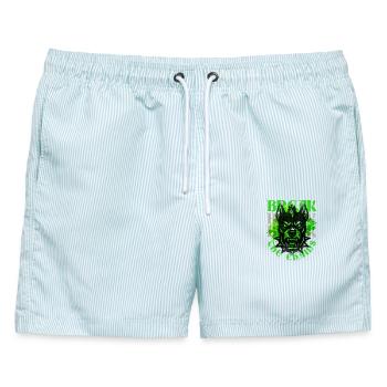 Break the Chains - Männer Badeshorts - hellblau gestreift - Vorne - AI Model Male 178 light (178cm)