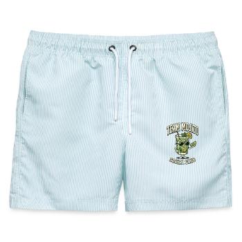 Hen Party Team Mojito Cocktail Bartender - Männer Badeshorts - hellblau gestreift - Vorne - AI Model Male 178 light (178cm)