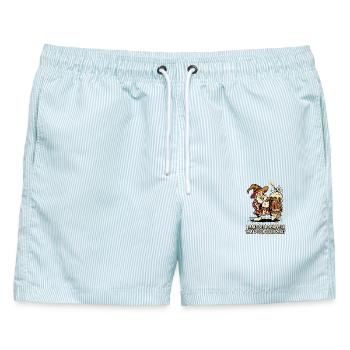 I Make Beer Disappear Craft Beer - Männer Badeshorts - hellblau gestreift - Vorne - AI Model Male 178 light (178cm)
