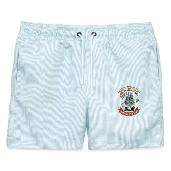 I'm not 30 Im 20 Ten Birthday - Männer Badeshorts - hellblau gestreift - Vorne - AI Model Male 178 light (178cm)