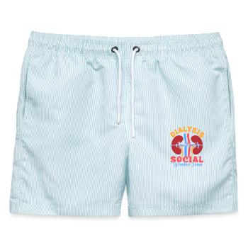 Social Worker Quote Dialysis Worker Team Social - Männer Badeshorts - hellblau gestreift - Vorne - AI Model Male 178 light (178cm)