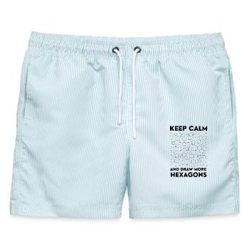 Lustiges Geschenk für organische Chemie als Chemielehrer - Männer Badeshorts - hellblau gestreift - Vorne - AI Model Male 178 light (178cm)