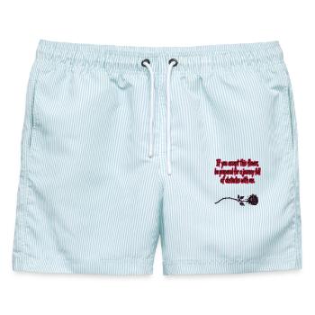 Wenn du dieses Zitat der Blumen-Rose-Dunklen Romanze annimmst - Männer Badeshorts - hellblau gestreift - Vorne - AI Model Male 178 light (178cm)
