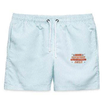 Ignoranz wieder peinlich machen Kritisches Denken - Männer Badeshorts - hellblau gestreift - Vorne - AI Model Male 178 light (178cm)