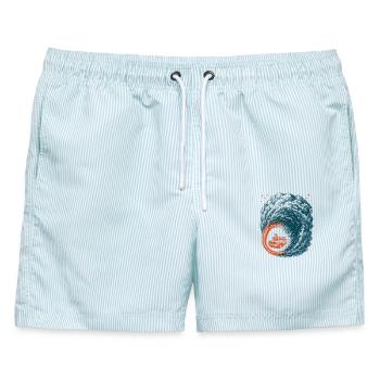 Hook Echo Radar Sturmverfolgung Tornado-tracker - Männer Badeshorts - hellblau gestreift - Vorne - AI Model Male 178 light (178cm)