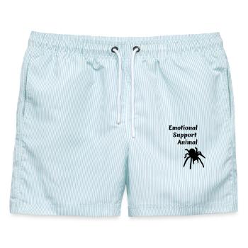 emotional support animal - Männer Badeshorts - hellblau gestreift - Vorne - AI Model Male 178 light (178cm)