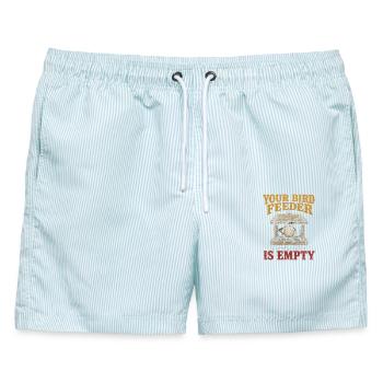  Ihr Vogelhäuschen Ist Leer Lustige Meise - Männer Badeshorts - hellblau gestreift - Vorne - AI Model Male 178 light (178cm)