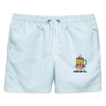 Landwirt Koffein Freund - Männer Badeshorts - hellblau gestreift - Vorne - AI Model Male 178 light (178cm)