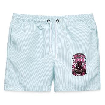 E-Mails an die Leere Tarot Neon Pink - Männer Badeshorts - hellblau gestreift - Vorne - AI Model Male 178 light (178cm)
