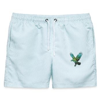 Röntgen Adler - Männer Badeshorts - hellblau gestreift - Vorne - AI Model Male 178 light (178cm)