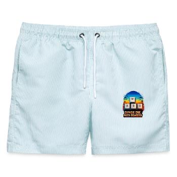 WASD Gaming Bewegung: Dinge Die Mich Bewegen - Männer Badeshorts - hellblau gestreift - Vorne - AI Model Male 178 light (178cm)