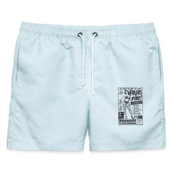 FOLLIES OF FIRE-FINALE - Männer Badeshorts - hellblau gestreift - Vorne - AI Model Male 178 light (178cm)