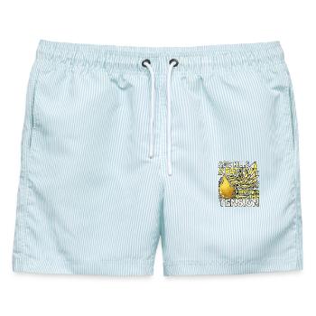 Öl Meister - Männer Badeshorts - hellblau gestreift - Vorne - AI Model Male 178 light (178cm)