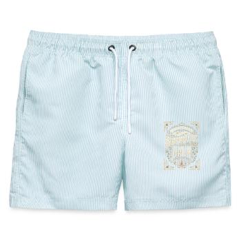 Als Bierbrauer Ist Man Nah Dran Perfekt Brauen - Männer Badeshorts - hellblau gestreift - Vorne - AI Model Male 178 light (178cm)