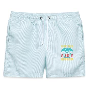 Insurance Agent Pro In Protection Funny Insurance - Männer Badeshorts - hellblau gestreift - Vorne - AI Model Male 178 light (178cm)