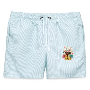  I Love Jacking Off Poker Karten und Spielkarten - Männer Badeshorts - hellblau gestreift - Vorne - AI Model Male 178 light (178cm)