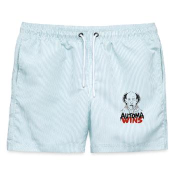 Automa Win - Männer Badeshorts - hellblau gestreift - Vorne - AI Model Male 178 light (178cm)
