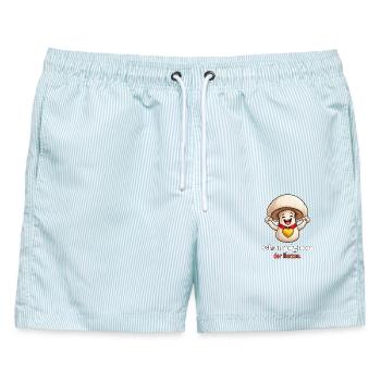 Champignon der Herzen - Männer Badeshorts - hellblau gestreift - Vorne - AI Model Male 178 light (178cm)