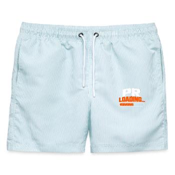 PR-Laden... für Läufer - Männer Badeshorts - hellblau gestreift - Vorne - AI Model Male 178 light (178cm)