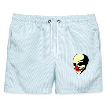 Life is a joke - Männer Badeshorts - hellblau gestreift - Vorne - AI Model Male 178 light (178cm)