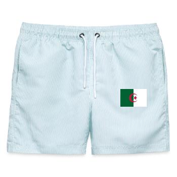 Aufkleber Flagge von Algerien Aufkleber Algerien Aufkleber - Männer Badeshorts - hellblau gestreift - Vorne - AI Model Male 178 light (178cm)