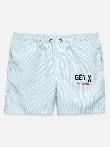 Gen X - Männer Badeshorts - hellblau gestreift