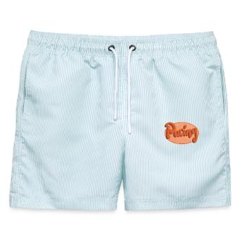 Pacing - Männer Badeshorts - hellblau gestreift - Vorne - AI Model Male 178 light (178cm)