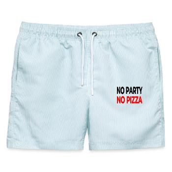 Party - Männer Badeshorts - hellblau gestreift - Vorne - AI Model Male 178 light (178cm)