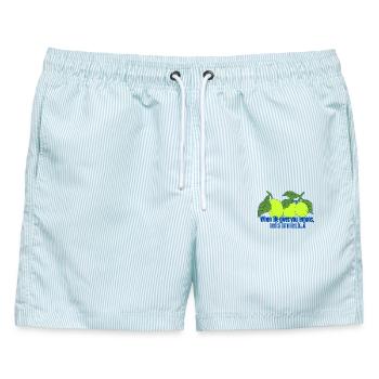 LIMONADE - Männer Badeshorts - hellblau gestreift - Vorne - AI Model Male 178 light (178cm)
